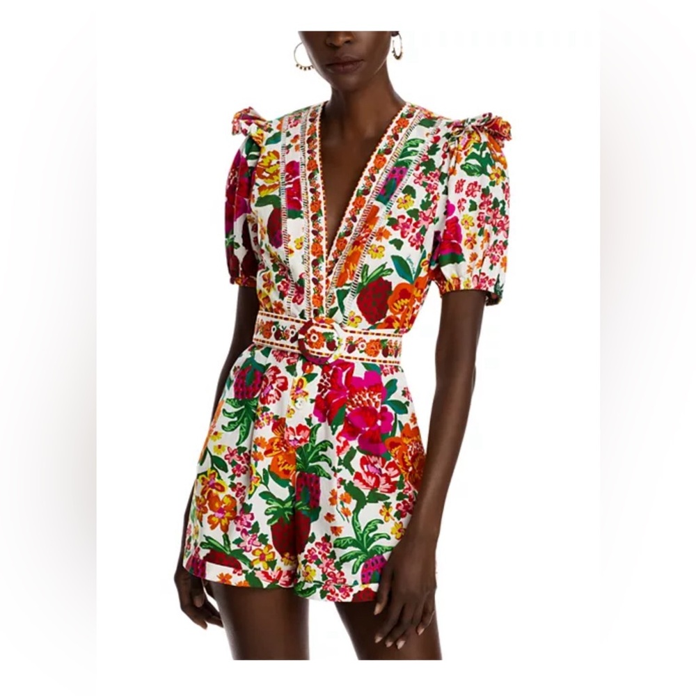 Farm Rio romper Cotton Flowerful Sketch Romper size medium